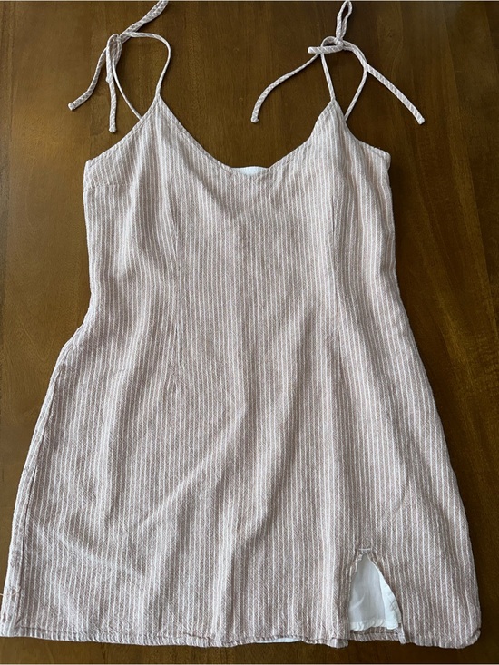 Abercrombie & Fitch Dresses & Skirts - Tie-Shoulder Stripe Sundress in Light Pink - Abercrombie & Fitch